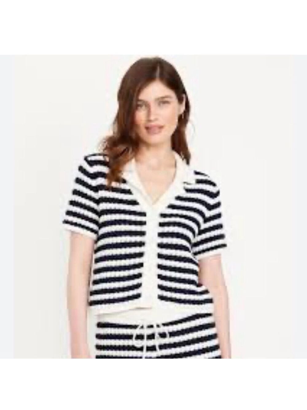 Old Navy Button-Down Crochet Sweater Navy Stripes size XXL